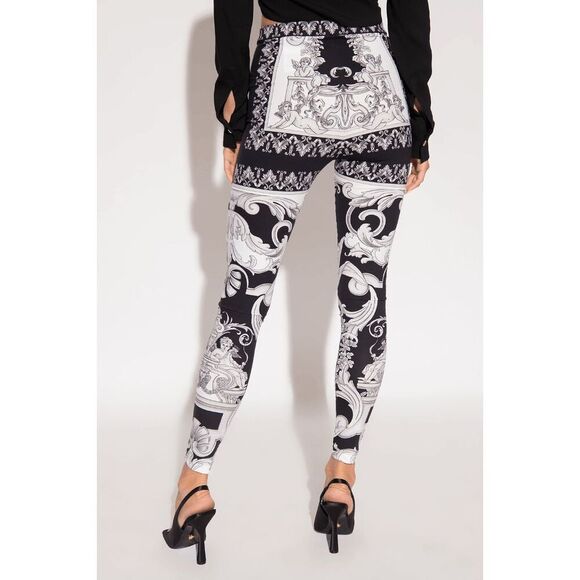 Versace Silver Gray White Black Baroque-Printed Leggings Size 38 2 XS NWT - Picture 13 of 16